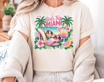 Girls Trip Miami T-Shirt, Summer Vacation Outfit