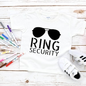 Ring Security Shirt, Ring Security Boys Shirt, Ring Bearer Shirt, Wedding Rehearsal Shirt, Bridal Party Shirts, Flower Girl Shirt