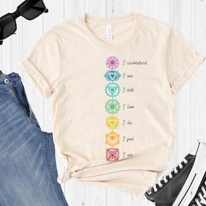 Chakra Shirt, Yoga T-Shirt, Mandala Tee, Meditation Shirt, Chakra Symbols Shirt, 7 Chakras Shirt, Namaste Shirt, Seven Chakras Tee, Zen Tee