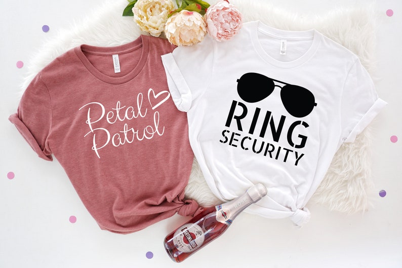 Custom Petal Patrol Shirt, Custom Ring Security Shirt, Ring Bearer Shirt, Custom Flower Girl Shirt, Wedding Rehearsal Shirt, Flower Girl Tee 