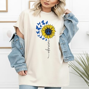Sunflower Ukraine Shirt, Peace & Freedom Tee, Support Ukraine, Stop War T-Shirt