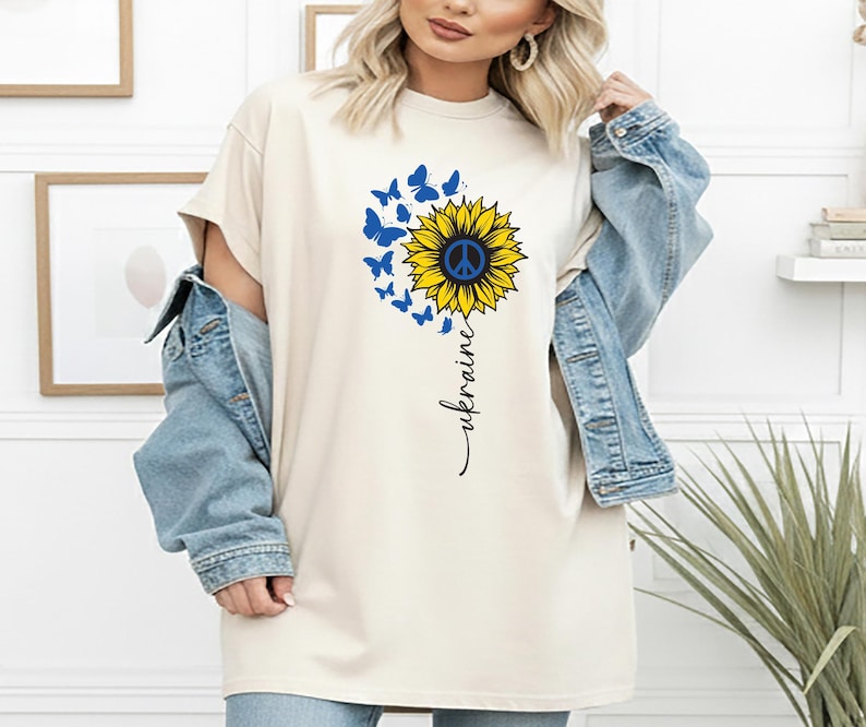 Sunflower Ukraine Shirt, Peace & Freedom Tee, Support Ukraine, Stop War T-Shirt