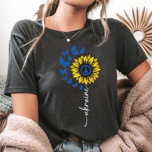 Sunflower Ukraine Shirt, Peace & Freedom Tee, Support Ukraine, Stop War T-Shirt