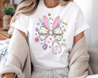 Easter Nurse T-Shirt, Bunny Stethoscope, Medical Tee