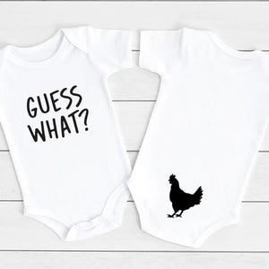 Guess What Chicken Butt-romper, grappige romper, schattige Rae Dunn kraamcadeau, unisex babyromper, grappige romper, rompertje, kippetje