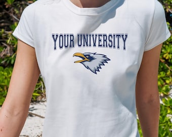 Custom College Logo Baby Tee, Custom University Shirt, Personalized College Crop Top, Custom Logo Tee, Custom Collage Graduation Baby Tee