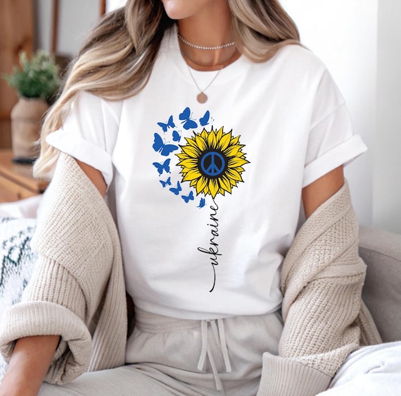 Sunflower Ukraine Shirt, Peace & Freedom Tee, Support Ukraine, Stop War T-Shirt