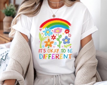 Autism Awareness T-Shirt, It's Okay To Be Different, Neurodiversity Support Tee