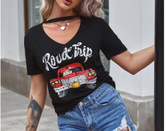 Choker neck t shirt Clearance
