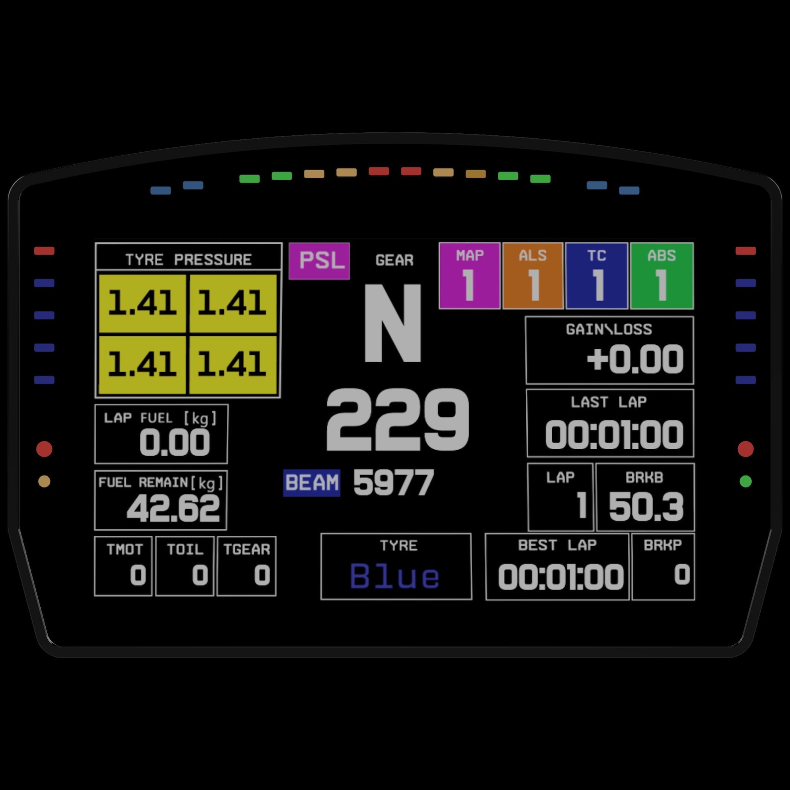 6.8'' Sim Racing Dash Display DDU 10.7 28leds Fanatec Simucube - Etsy