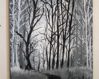 Acrylic painting on canvas 16x 20. Original painting.Trees painting