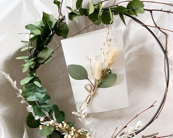 Couronne d'eucalyptus, cadeau, eucalyptus soigné, décor à la maison, décor de fenêtre suspendu