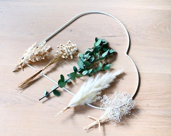 DIY dried flower set, dried flower loop, decoration, heart