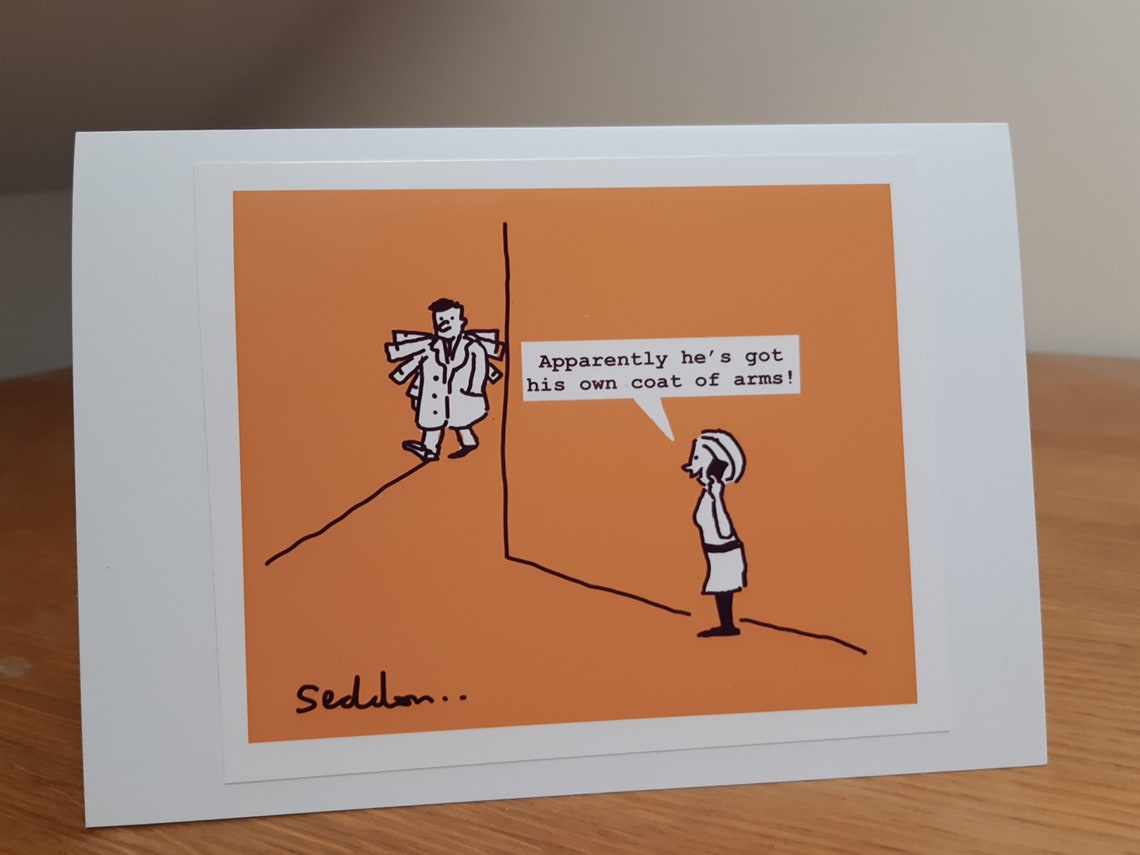 Coat of Arms Funny Coat of Arms Cartoon Greeting Card for Etsy