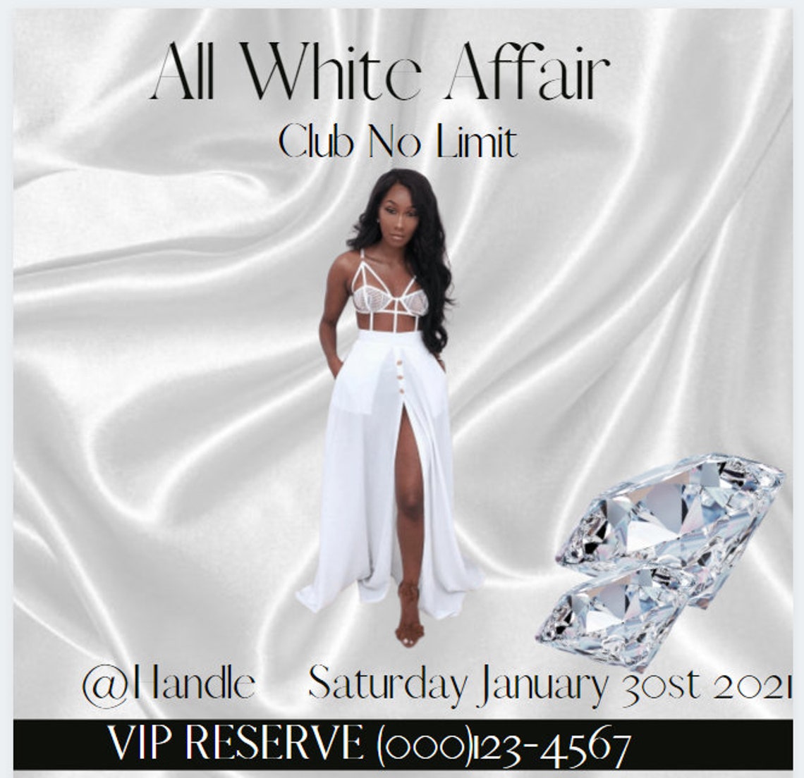 All White Affair Party Social Media Flyer Instagram Facebook Etsy