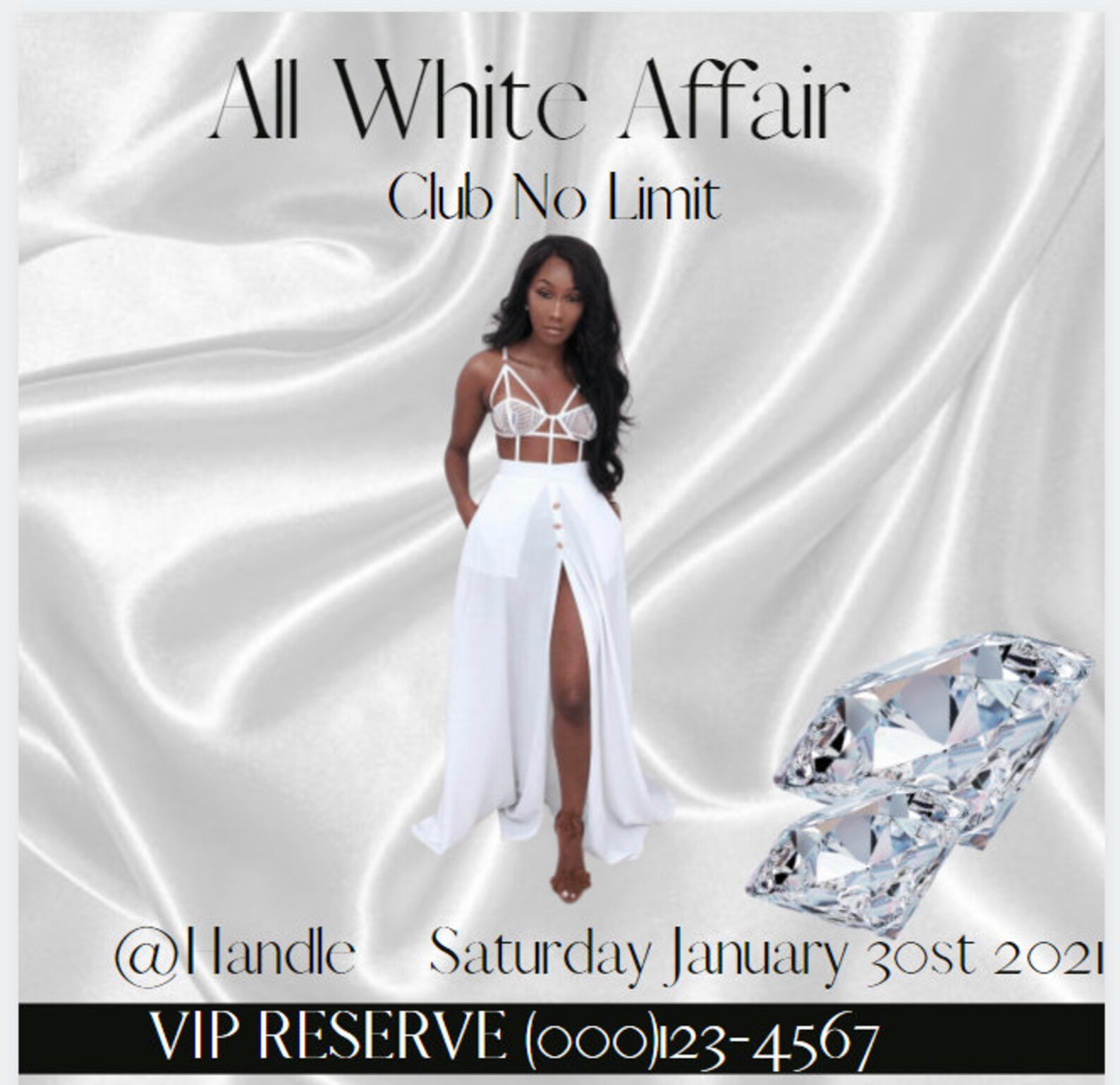 All White Affair Party Social Media Flyer Instagram Facebook Etsy