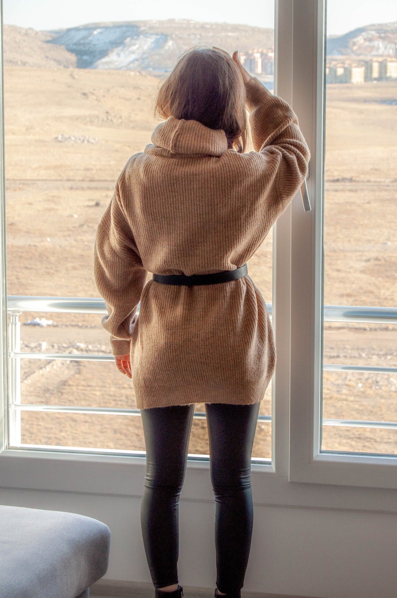 Stay Cozy in Style: The Turtleneck Tunic Sweater in Organic Cashmere and Wool and Modal image 8