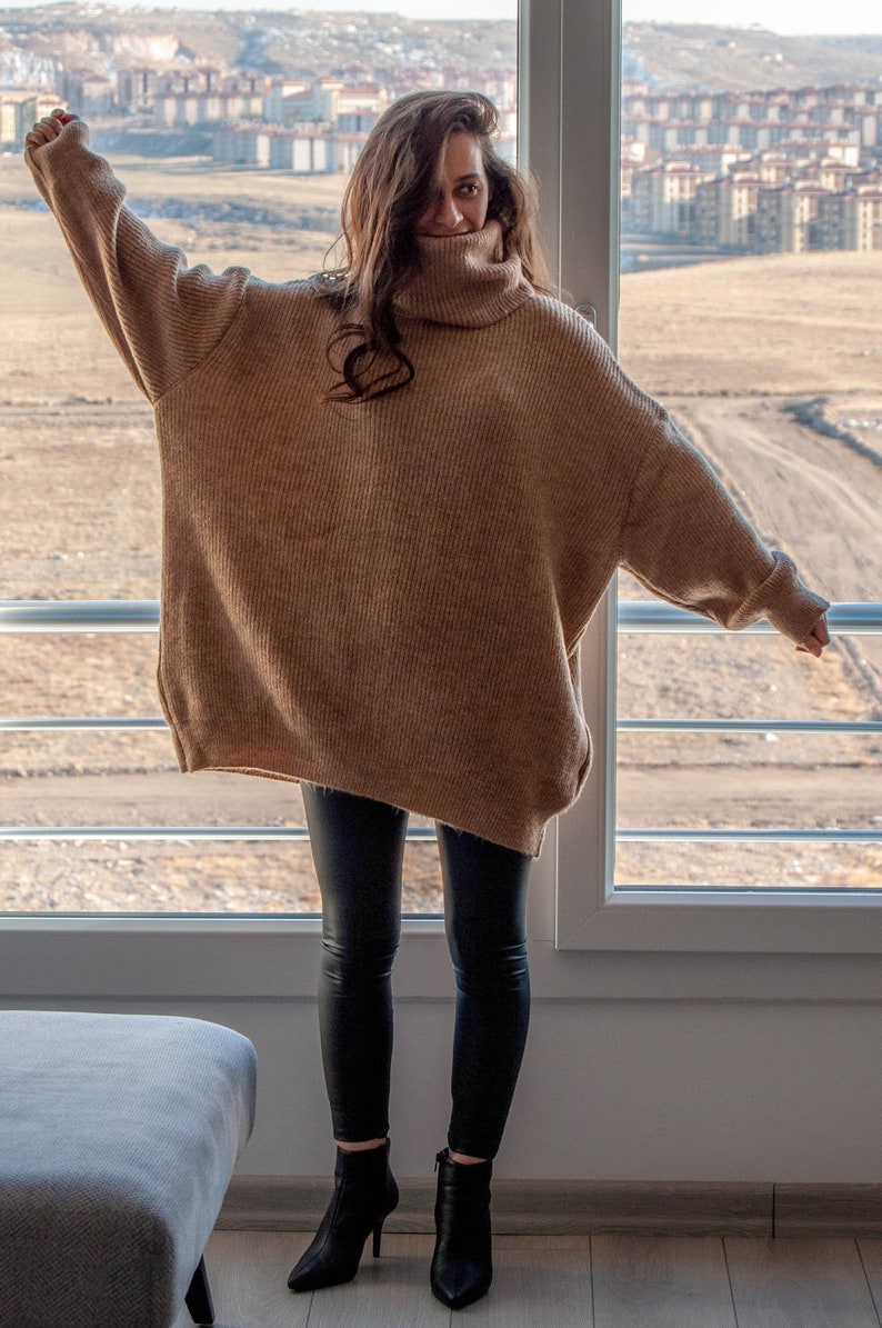 Stay Cozy in Style: The Turtleneck Tunic Sweater in Organic Cashmere and Wool and Modal image 7