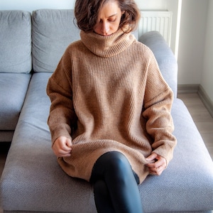 Stay Cozy in Style: The Turtleneck Tunic Sweater in Organic Cashmere and Wool and Modal image 3