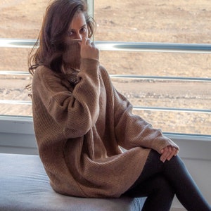 Stay Cozy in Style: The Turtleneck Tunic Sweater in Organic Cashmere and Wool and Modal image 4