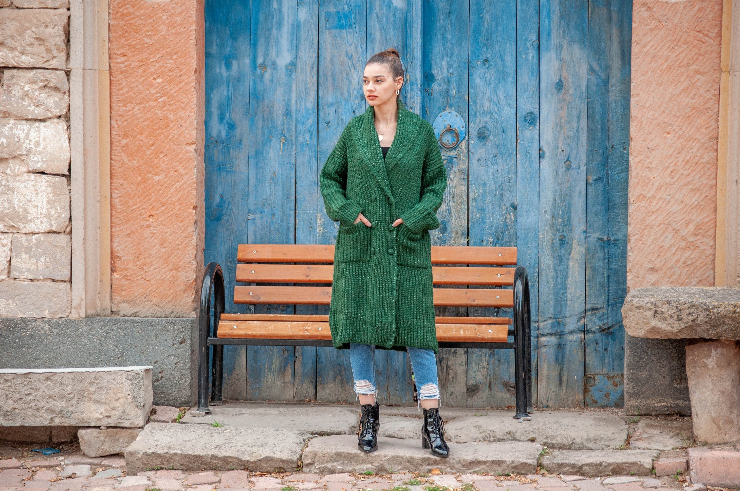 Green Coatigan Etsy