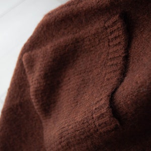 Cashmere Wool Cardigan / Dark Brown Long Organic Sweater with Pockets image 9