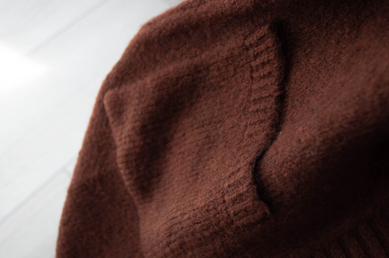 Cashmere Wool Cardigan / Dark Brown Long Organic Sweater with Pockets image 9