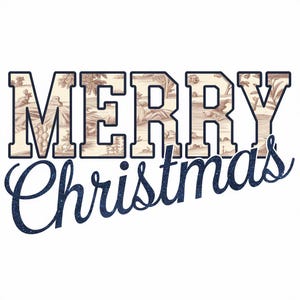 Grand Millennial Coquette Christmas png, Blue Toile Merry Christmas design, chinoiserie png, Trendy glitter png, Preppy Christmas shirt png