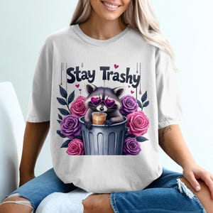 Stay Trashy Raccoon 20 oz Skinny Tumbler Sublimation Design Digital Download PNG Funny Raccoon Tumbler WrapCoffee Clipart