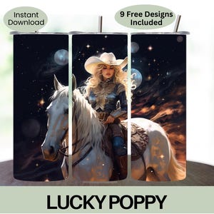 Cosmic Cowgirl 20oz Skinny Tumbler Wrap PNG, Western Space Theme Tumbler Wrap, Cosmic Cowgirl PNG, Cosmic Space Cowgirl Cosmic Cowgirl Print