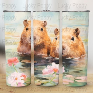 Capybara Digital Wrap, Cute Capybara Animal Print, Capybara Art Tumbler, Capybara Lovers Gift, Printable Capybara Design
