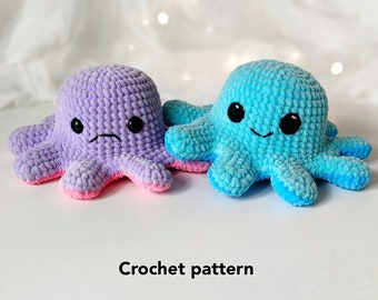 Reversible Octopus CROCHET PATTERN PDF Amigurumi octopus English pattern