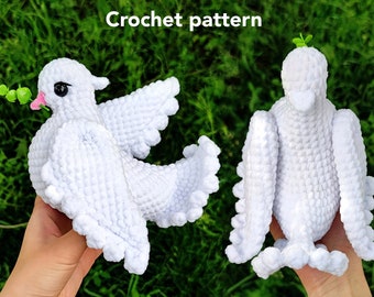 Dove CROCHET PATTERN  Amigurumi Dove English pattern