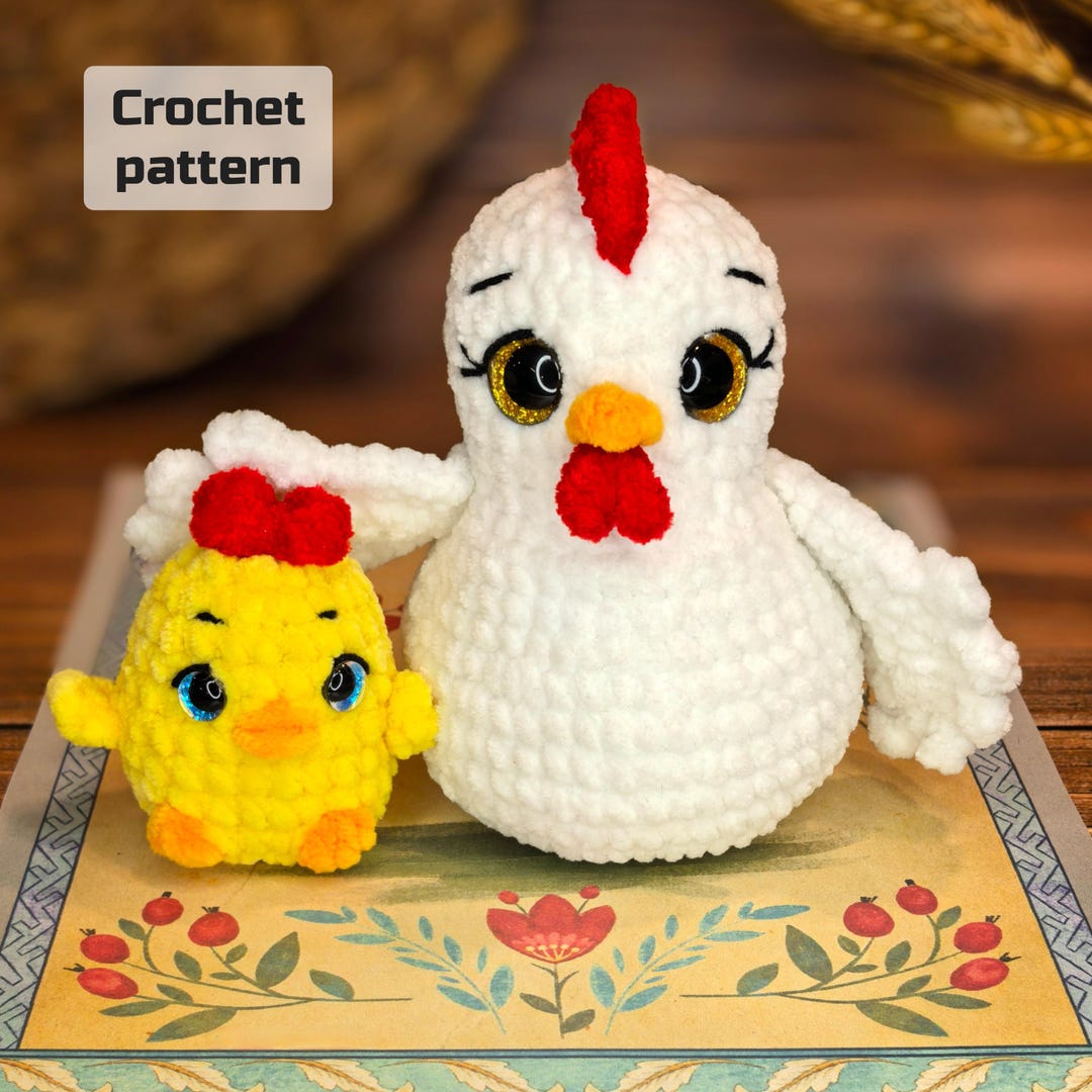 Chicken + Baby Chick CROCHET PATTERN Amigurumi Chicken English Pattern ...