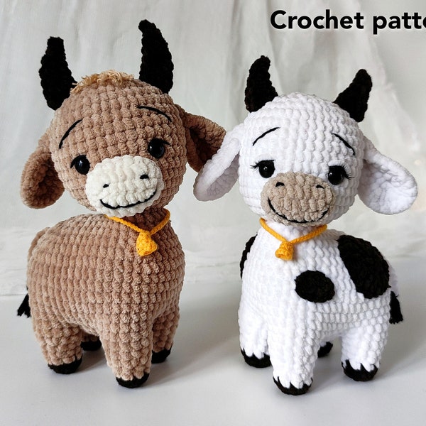 Cow and Bull CROCHET PATTERN PDF Amigurumi cow English pattern