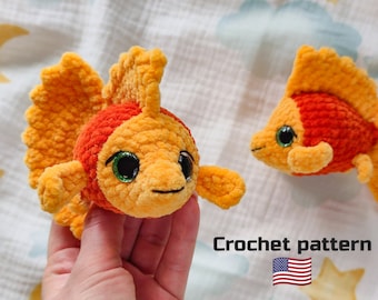 Goldfish CROCHET PATTERN  Amigurumi fish English pattern