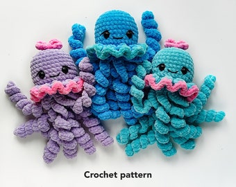 Cute Octopus CROCHET PATTERN PDF Amigurumi Octopus Plush English pattern