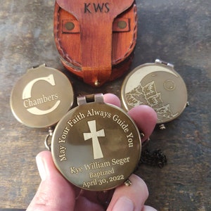 Engraved compass baptism gift for son, personalized compass boy baptism gift, first holly communion gift, confirmation gift, catholic gift