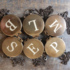 Engraved Brass Compass: Personalized Groomsmen Gift, Antique Look