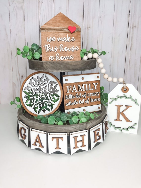 1 Set Of Farmhouse Tiered Tray Decor Family Tiered Decor With