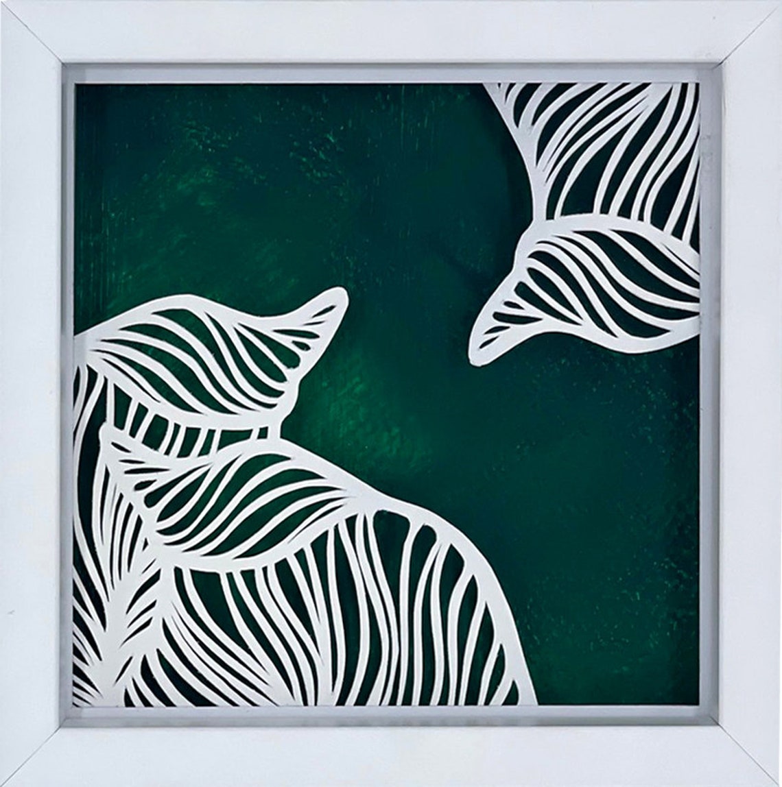 FRAMED PAPER ART green limited edition wall art Handmade Etsy
