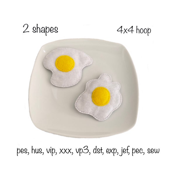 Digital download breakfast egg 2 shapes play food machine embroidery designs all formats school nursery educational learn montessori pretend