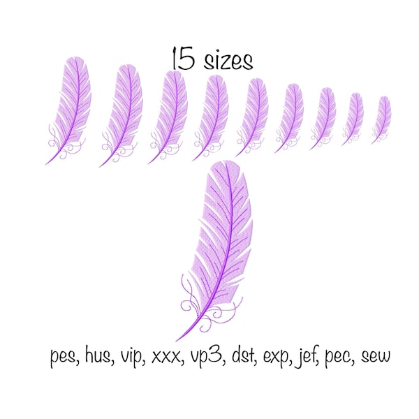 Digital download 15 sizes angel feather instant machine embroidery designs in all popular formats bird memory gift idea