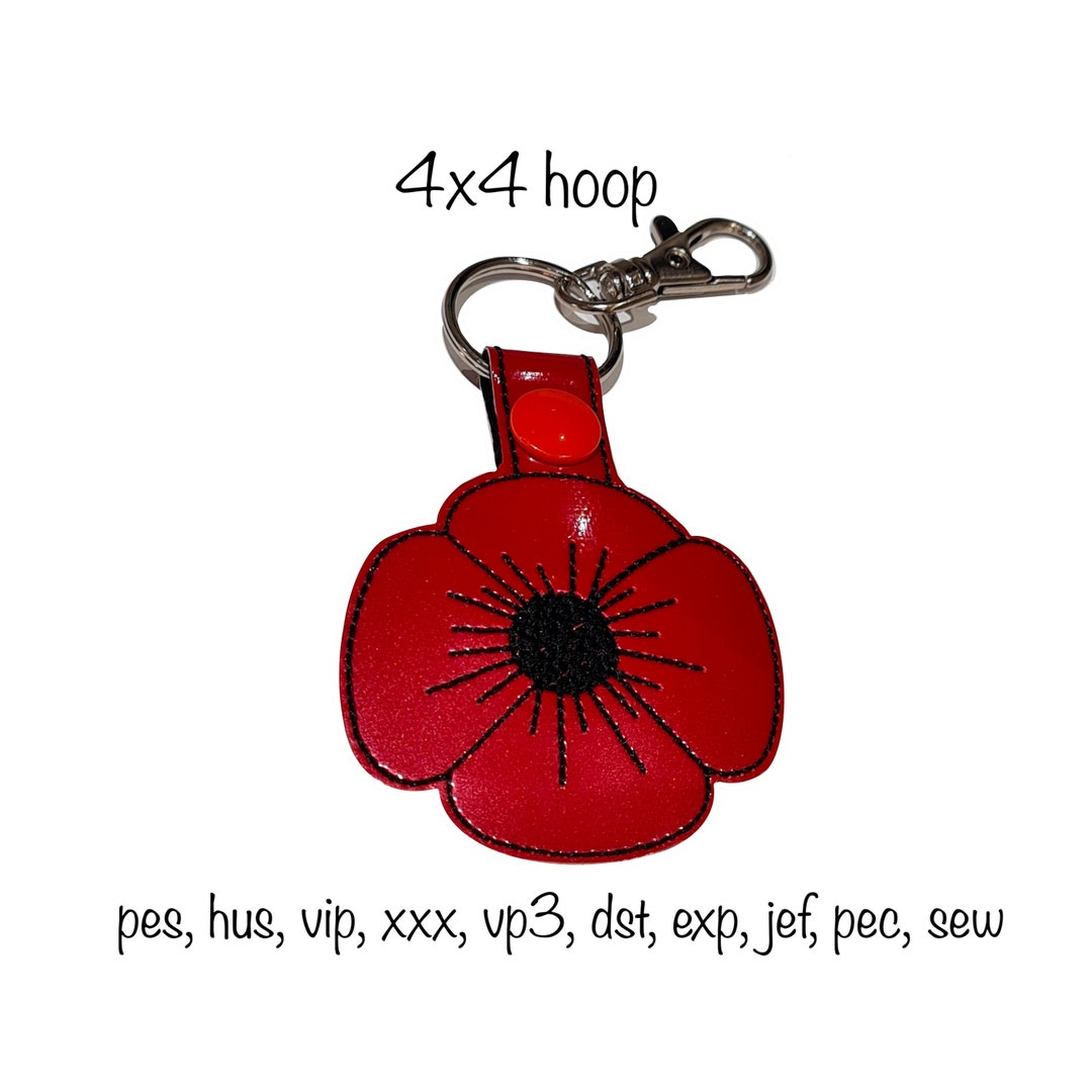 Pec Key Rings Instant Download Cute Remembrance Poppy Keyring Key Fob Machine ...