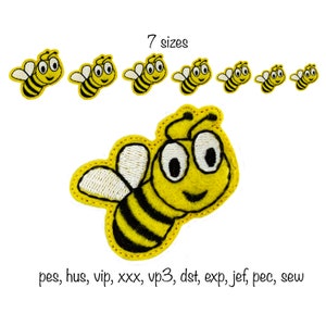 Instant download bumble bee feltie outline machine embroidery design in format pec pes jef sew exp vip vp3 dst hus in the hoop quick stitch