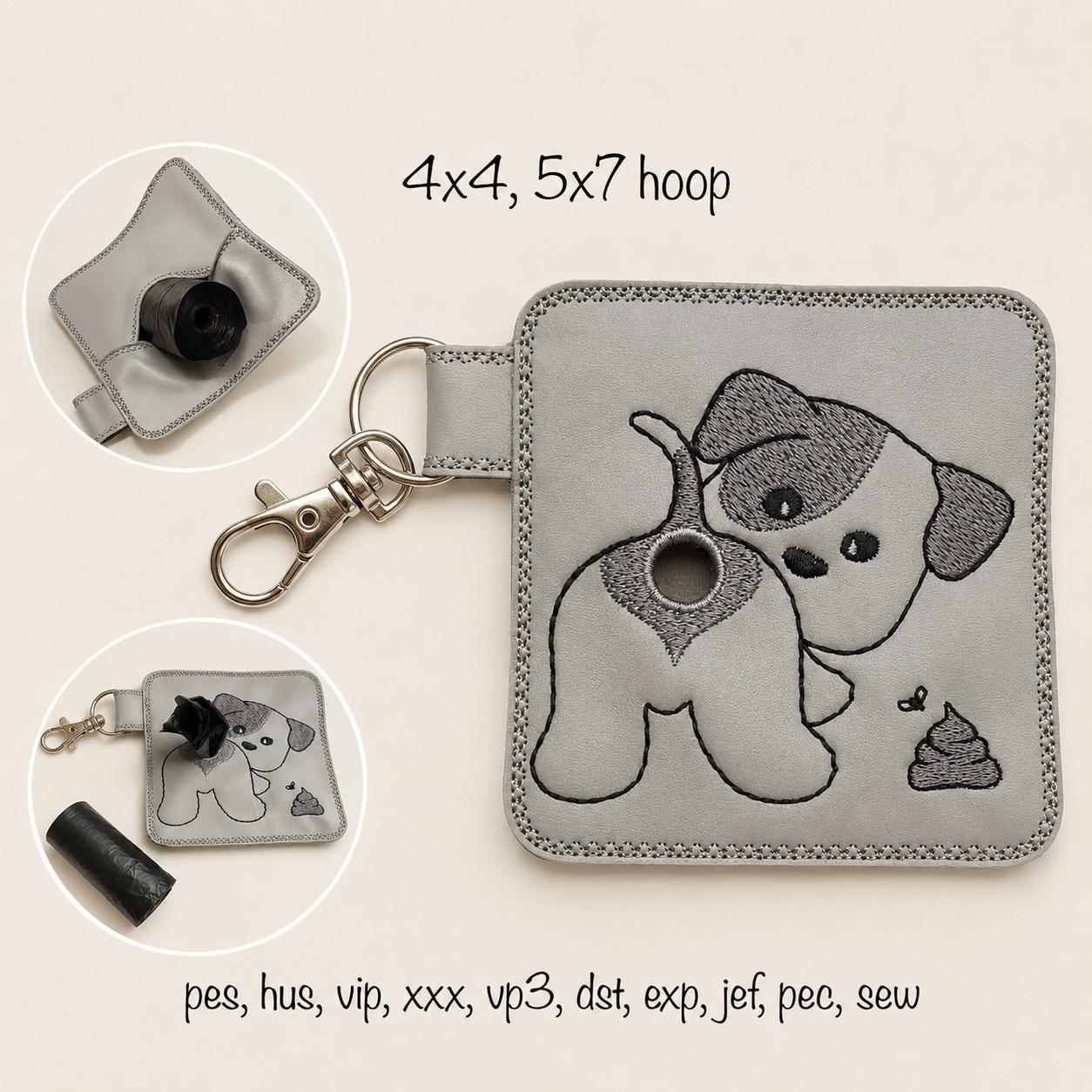 Machine embroidery dog poop bags - Etsy 日本