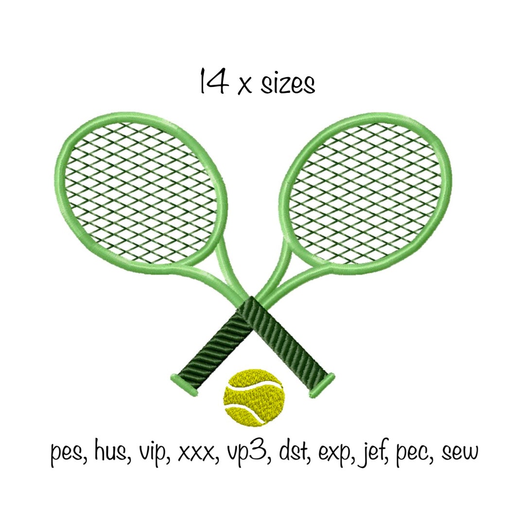 Digital Download 14 Sizes Tennis Rackets and Ball Machine Embroidery