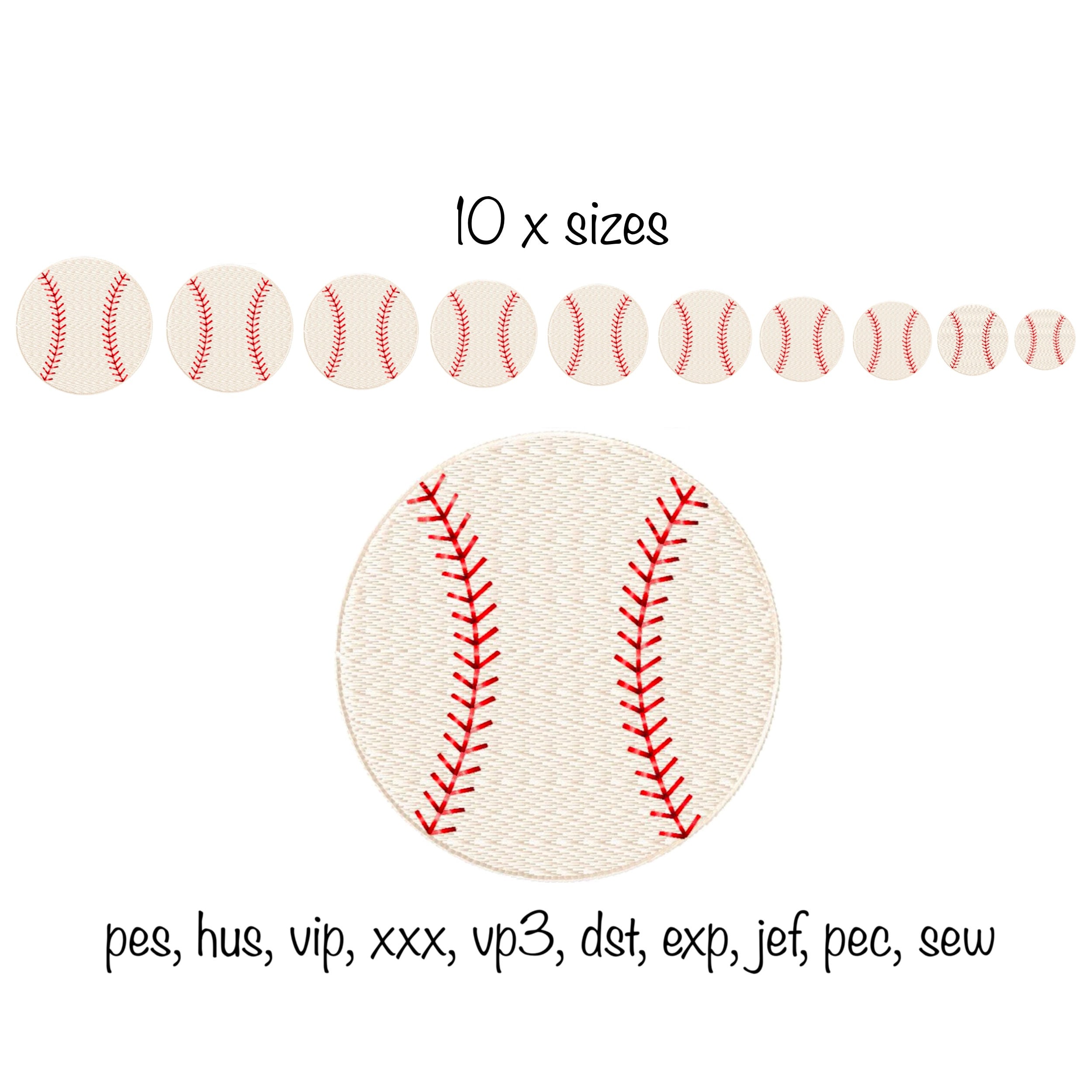 Instant Download Baseball 10 Sizes Fill Machine Embroidery Design in ...