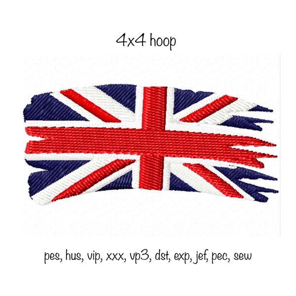 Digital download british union jack uk flag london machine embroidery pattern design, multiple formats