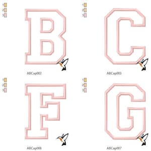 Abc apliques fuente alfabeto 3 tamaños letras y números paquete descarga instantánea hermano máquina bordado diseños pes formato archivos a-z